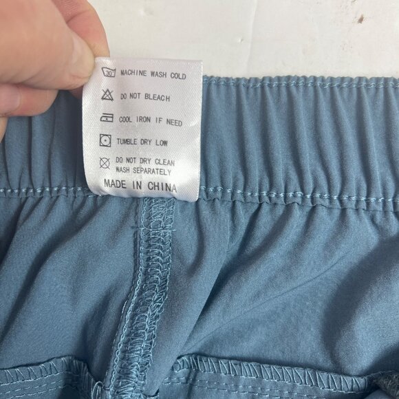 Flewolch Women's Lightweight Outdoor Cargo Pants Elastic Waist & Drawstring Blue - Picture 8 of 12